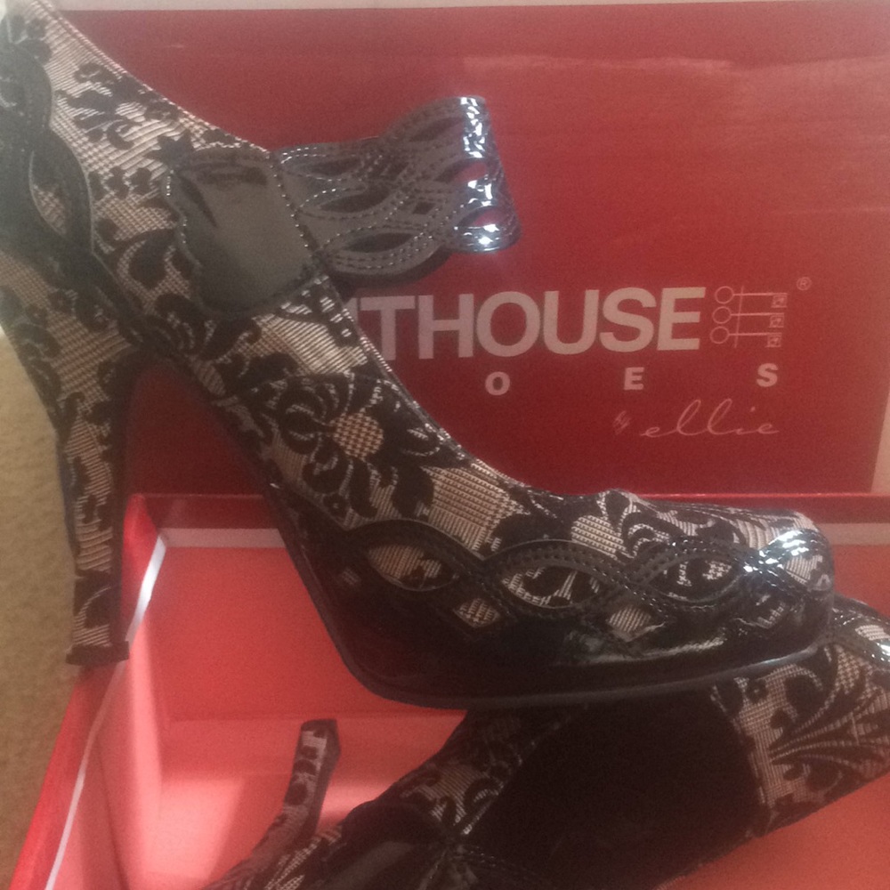 Lace covered heels